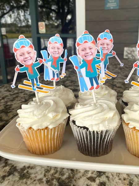 Cupcake Toppers for our little skier! 
