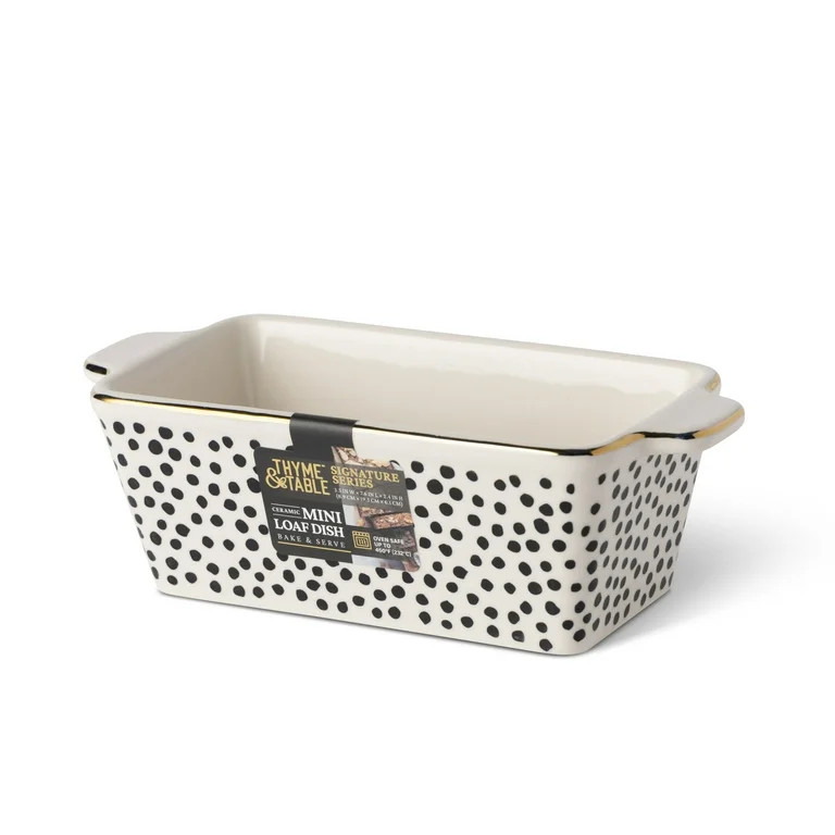 Thyme & Table 3.5" Mini Loaf Pan Ceramic - Dot | Walmart (US)