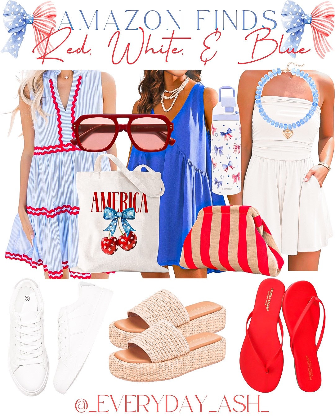 Red, white & blue for you !!🇺🇸🇺🇸🇺🇸

Memorial Day outfit, 4th of July outfit, blue dress, red and blue dress, white romper, blue necklace , red purse, red flip flops, sandals, white sneakers, American outfit, tote bag, sunglasses

#LTKgrwm #LTKootd