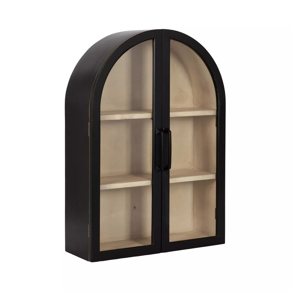 Kate & Laurel All Things Decor 21"x30" Arcott Arch Wall Cabinet Black | Target