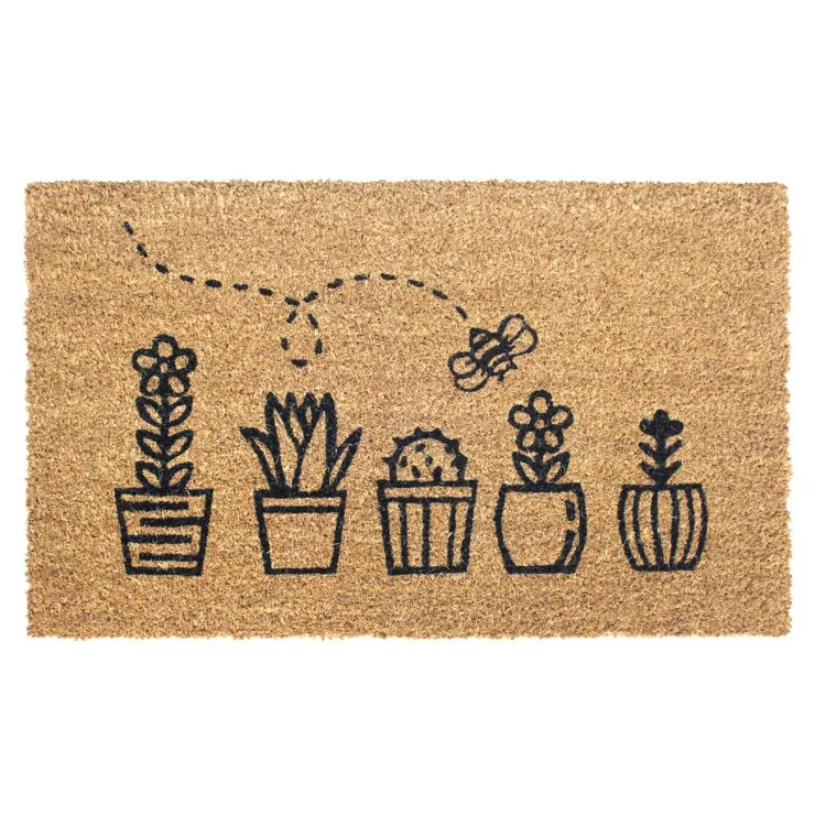 Tufted Topiary Doormat Black/Natural - Raj | Target