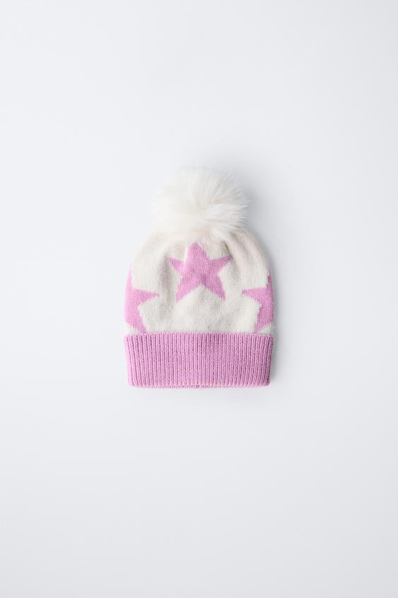 KNIT STAR POMPOM HAT SKI COLLECTION | Zara US