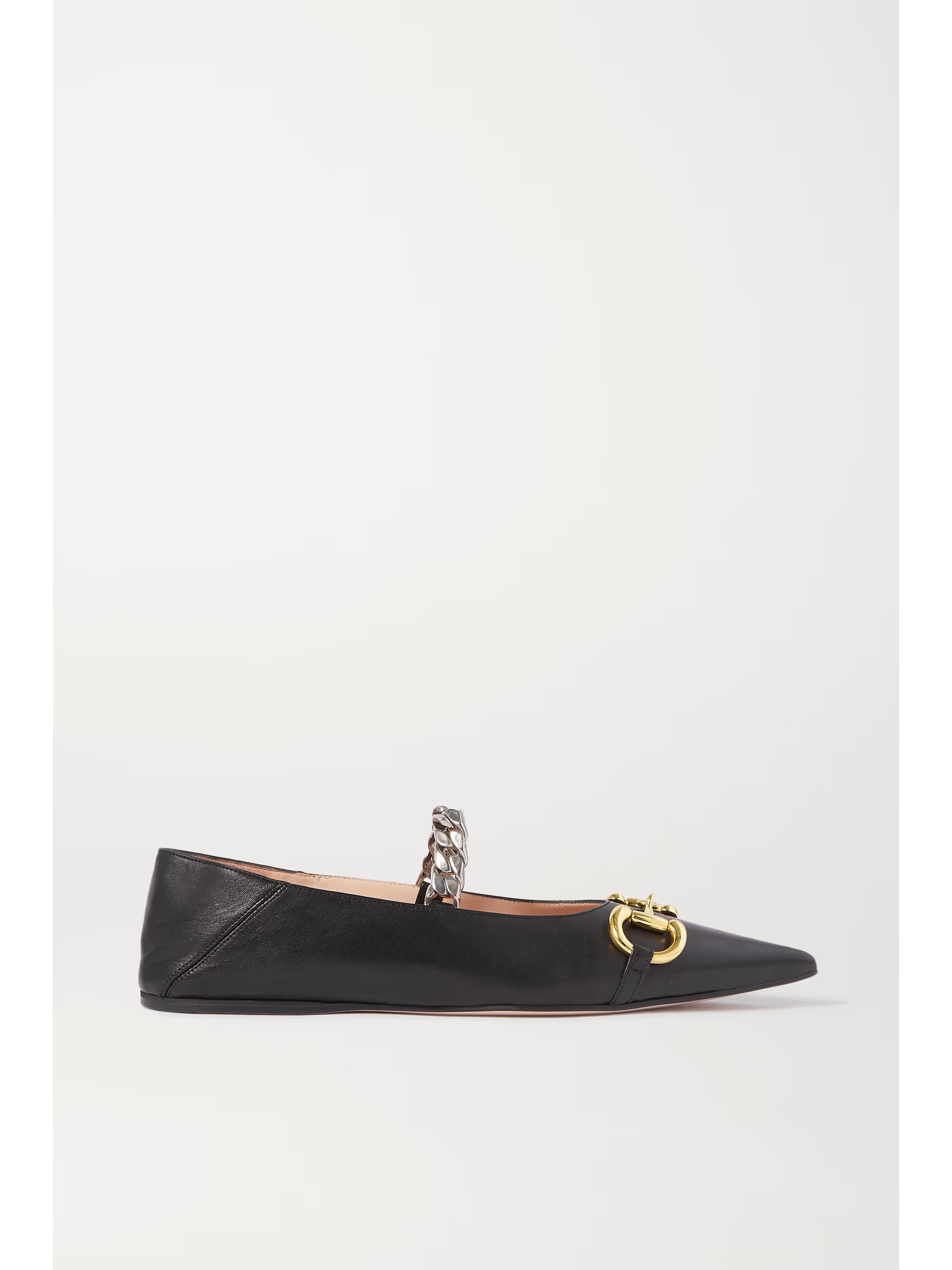 Deva embellished leather collapsible-heel point-toe flats | NET-A-PORTER (US)