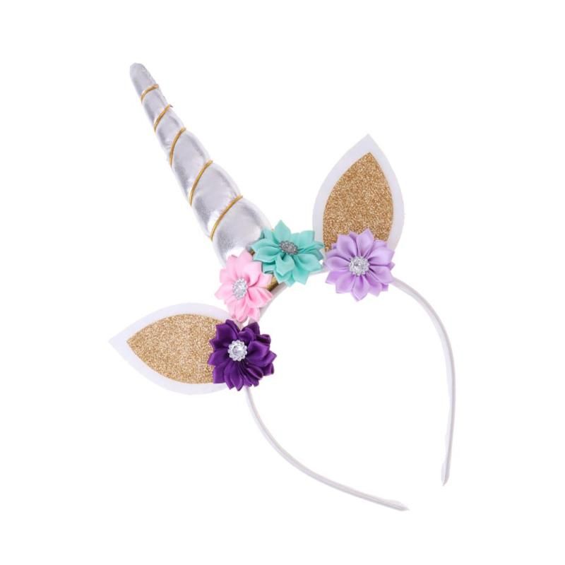 Glitter Girls Unicorn Horn Flower Headband Fancy Dress Accessory - Silver | Walmart (US)