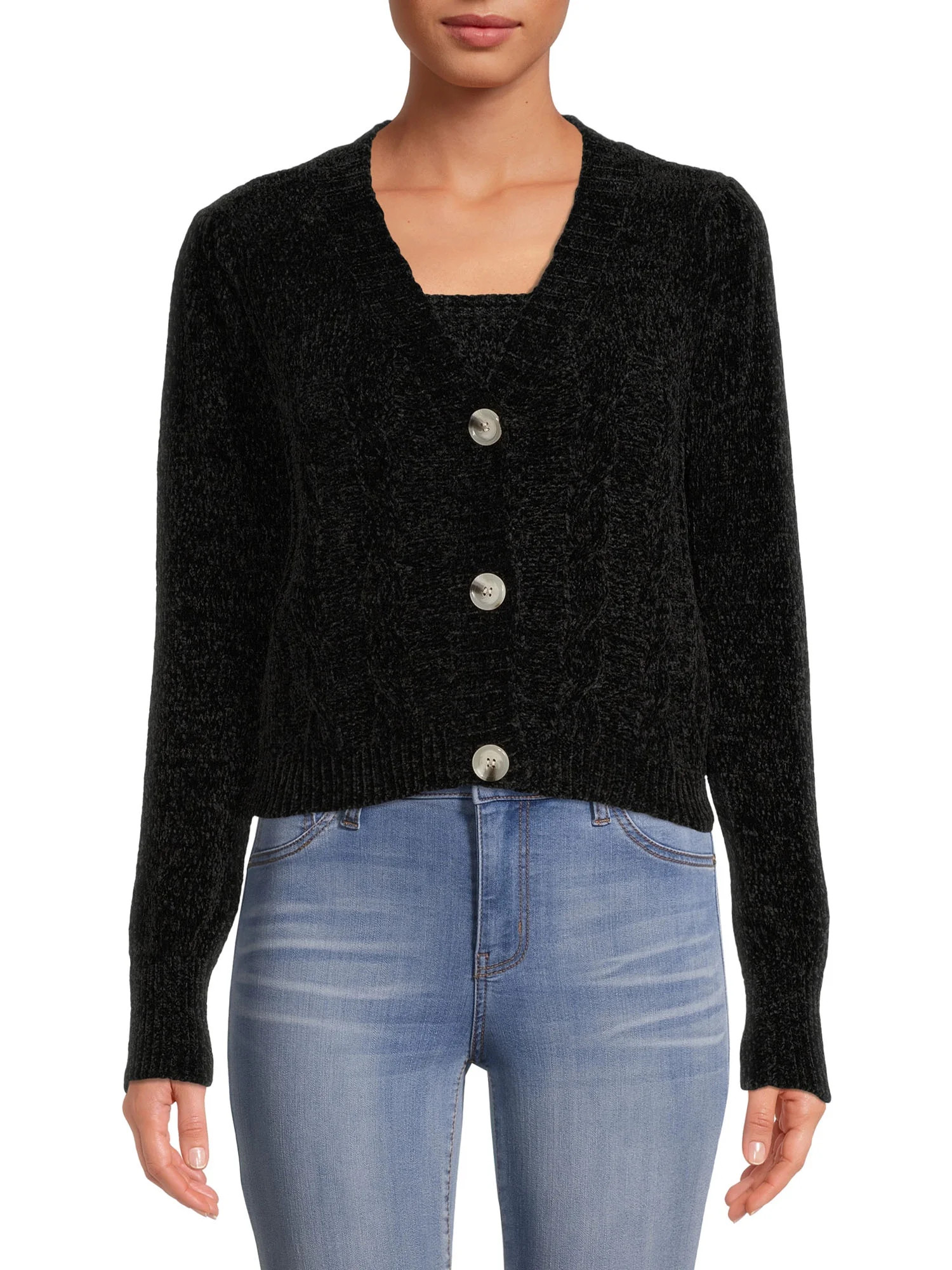 No Boundaries Juniors’ Twinset Sweater, 2-in-1 - Walmart.com | Walmart (US)