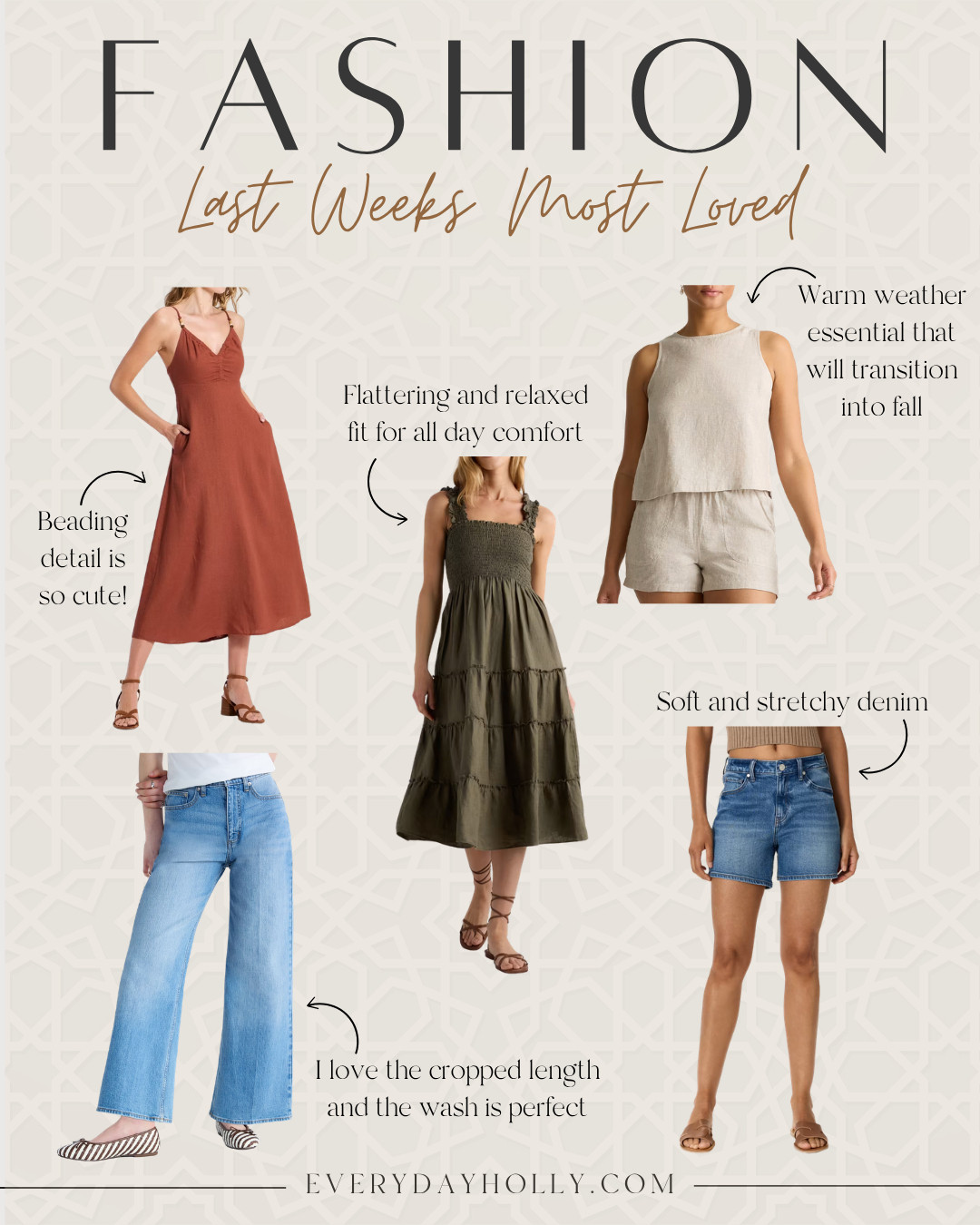 Last week's most loved fashion finds are officially in. From easy everyday basics to elevated pieces that look far more expensive than they are, these were the styles everyone kept coming back for. If you missed them the first time, now's your chance to shop the favorites.

Last week's best sellers, Amazon fashion finds, Summer style, Everyday outfits, Vacation outfits, Petite friendly fashion, Closet staples, Affordable style, Trending fashion, EverydayHolly 

 #LTKootd #LTKSeasonal #LTKPetite