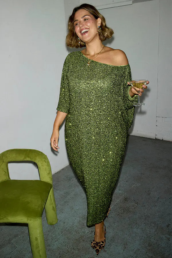 Olive Sequin Jem Dress | Never Fully Dressed (UK & IE)