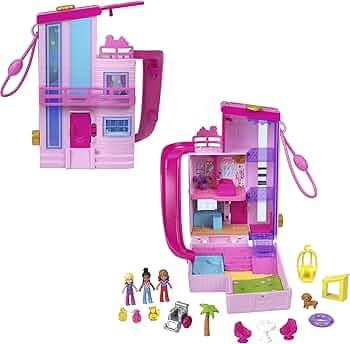 Polly Pocket Barbie Dreamhouse Compact, Dollhouse Playset with 3 Micro Dolls, 1 Puppy, 11 Accesso... | Amazon (US)