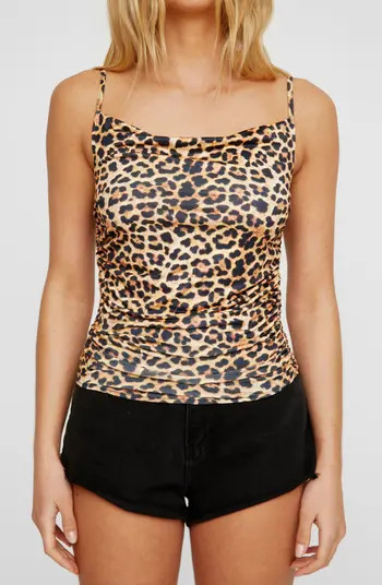 NASTY GAL Leopard Print Ruched Camisole | Nordstrom | Nordstrom