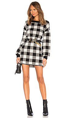 LPA Floyd Sweater Dress in Black & Ivory Check from Revolve.com | Revolve Clothing (Global)