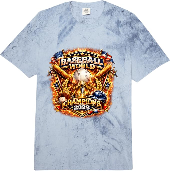 Baseball World Champions 2026 Vintage Style Graphic Comfort Colors Adult Heavyweight T-Shirt | Amazon (US)