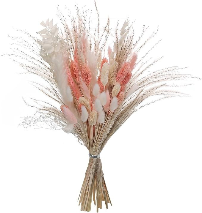 Gumolutin 17 Inch Natural Dried Pampas Grass Bouquet Boho Home Decor Dried Flowers for Decoration... | Amazon (US)
