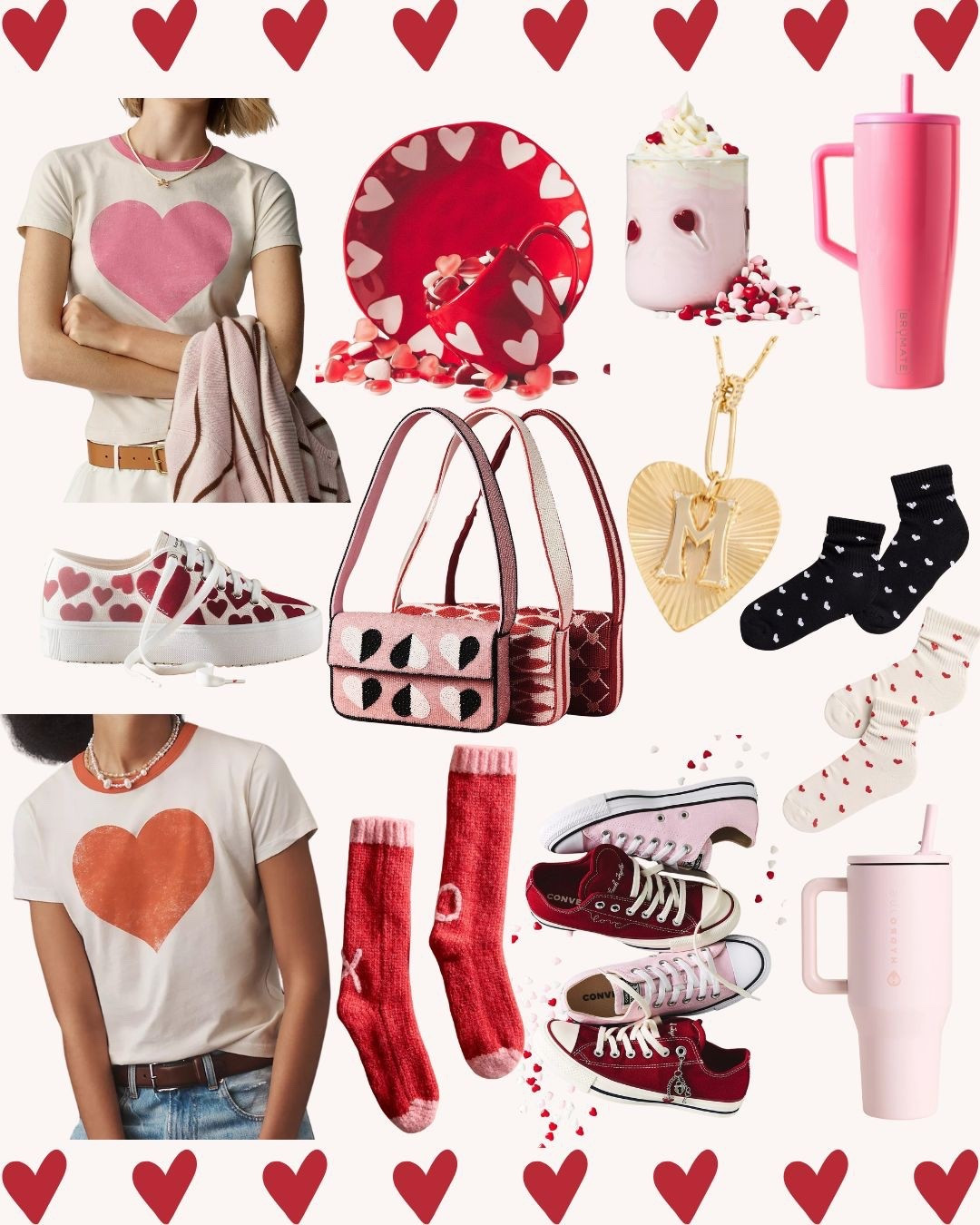 Sharing the sweetest Valentine gift ideas + trendy Valentine’s outfit ideas you will love 🤍🎀 | Valentines Tee | Heart T-Shirt | Valentines Top | Valentine Purse | Pink and Red Sneakers | Pink Tumbler | Heart Glass Mug | Valentine Dishes | Heart Plate & Coffee Mug | Valentines Gift Ideas | Valentine Socks | Heart Socks | Heart Pendant Necklace | Heart Initial Necklace | Valentines Gift Guide | Anthro Finds 

#LTKGiftGuide #LTKSeasonal