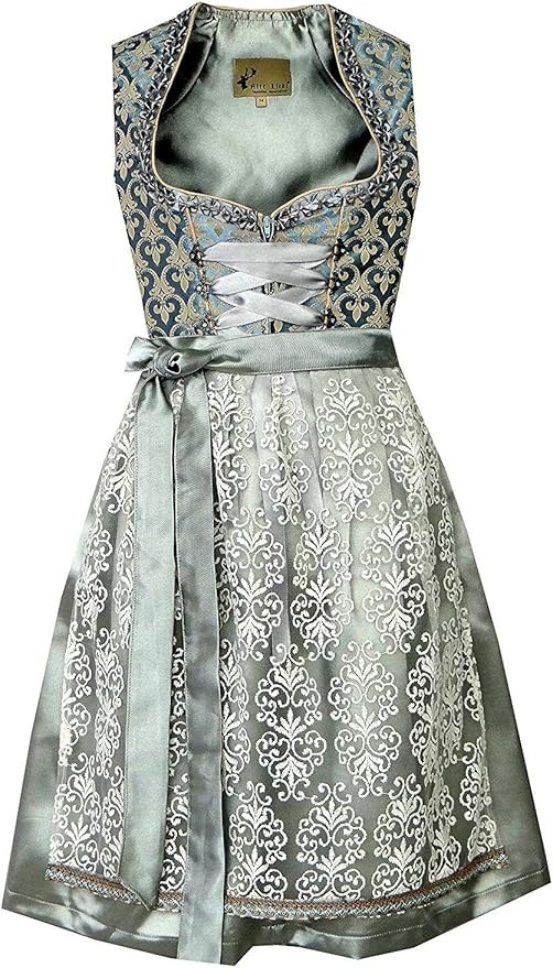 Authentic Oktoberfest Bavarian Dress Women's German Dirndl Dress Silver Blue Costumes Halloween S... | Amazon (US)