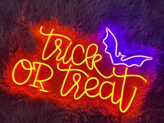 Trick OR Treat Neon Sign , Halloween Decorations, Custom neon sign ,Night Light for Yard Garden P... | Etsy (US)