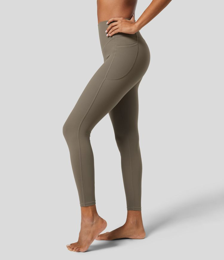 Women’s SoCinched High Waisted Tummy Control Side Pocket Shaping Training Leggings - Halara | HALARA
