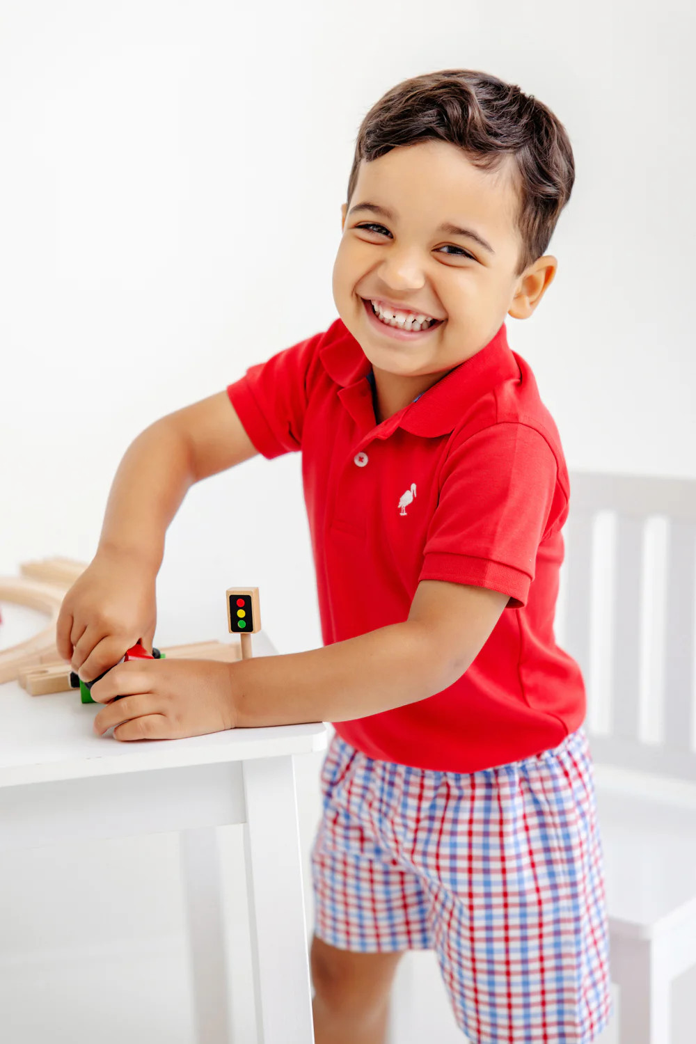 Shelton Shorts - Provincetown Plaid with Richmond Red Stork | The Beaufort Bonnet Company