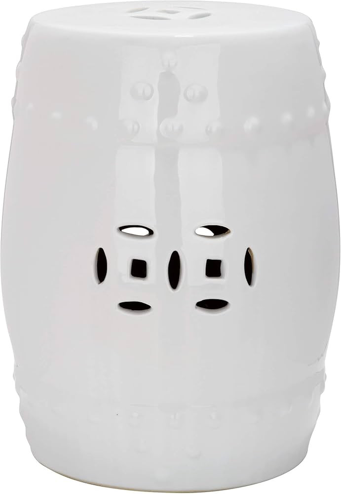 SAFAVIEH ACS4516A Modern Ming Ceramic Decorative Garden Stool, 0, White | Amazon (US)