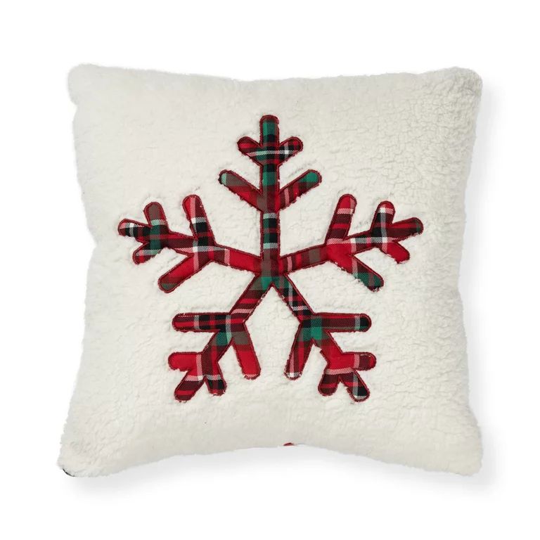 Mainstays Decorative Throw Pillow, Holiday Snowflake, 17"x17" Square, Single Pillow - Walmart.com | Walmart (US)