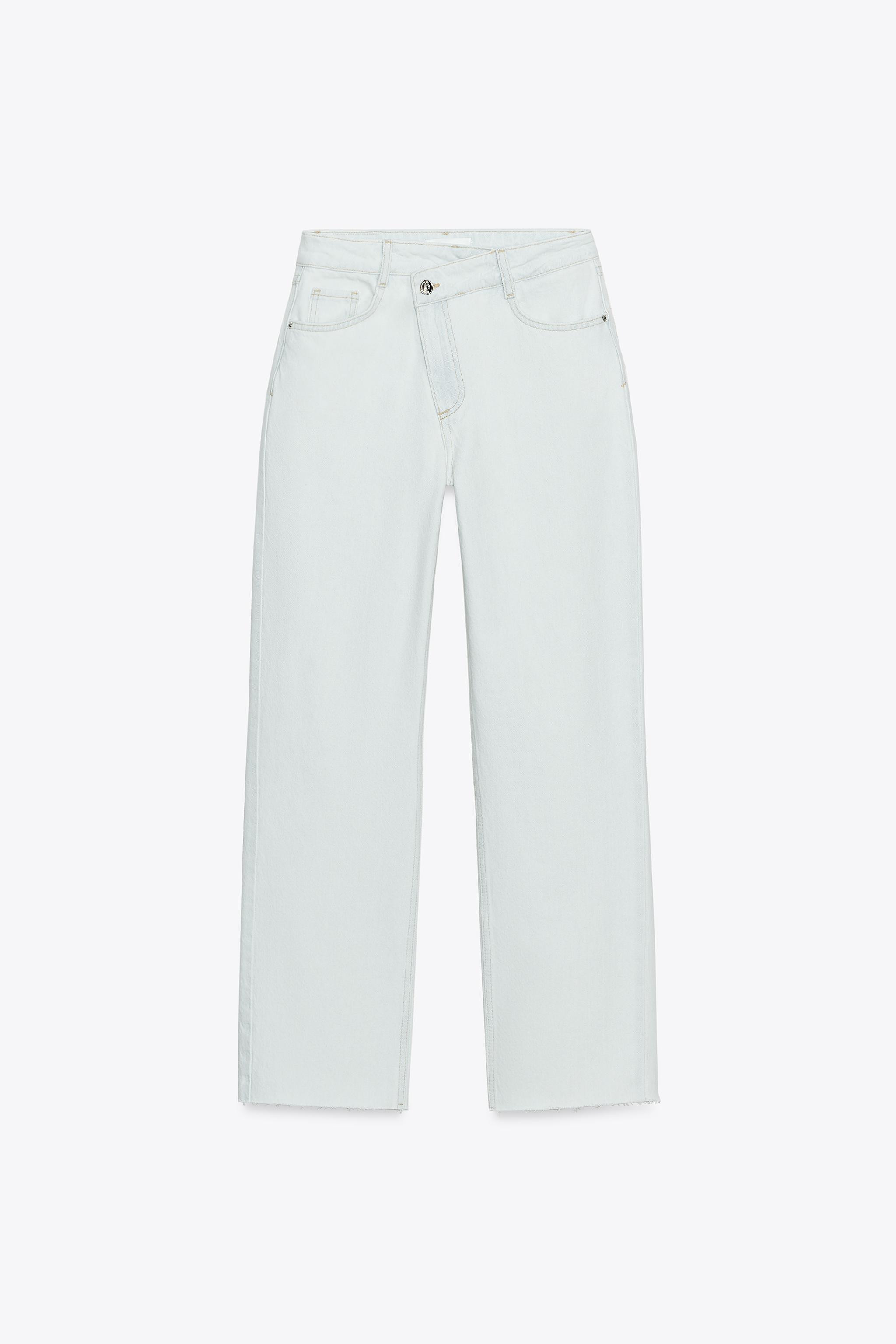 Z.09 STRAIGHT ANKLE HIGH WAIST CROSSOVER WAIST JEANS | Zara US