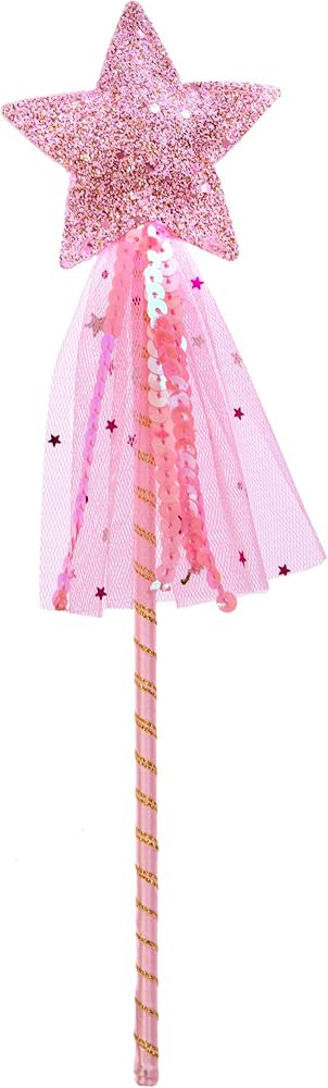 Girls Princess Star Wand,Glitter Angel Star Wand Stick for Birthday Halloween Christmas Party | Amazon (US)