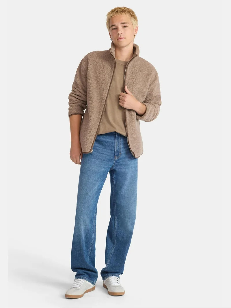 No Boundaries High Pile Faux Shearling Jacket, Men's | Walmart (US)