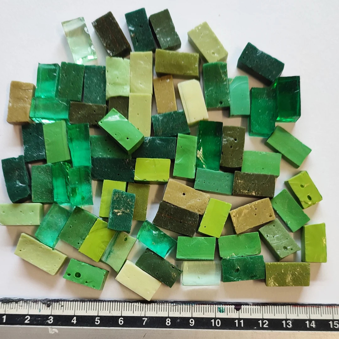 200g Italian Smalti Orsoni MIXED GREENS. Venetian Smalti Mosaic Tiles Handmade and Hand Cut. Abou... | Etsy (US)