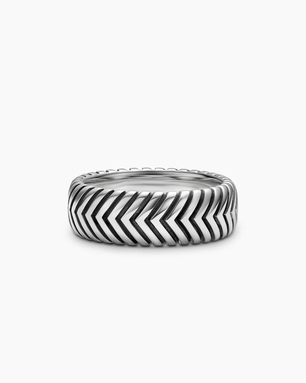 David Yurman | Chevron Band Ring in Sterling Silver, 8mm | David Yurman
