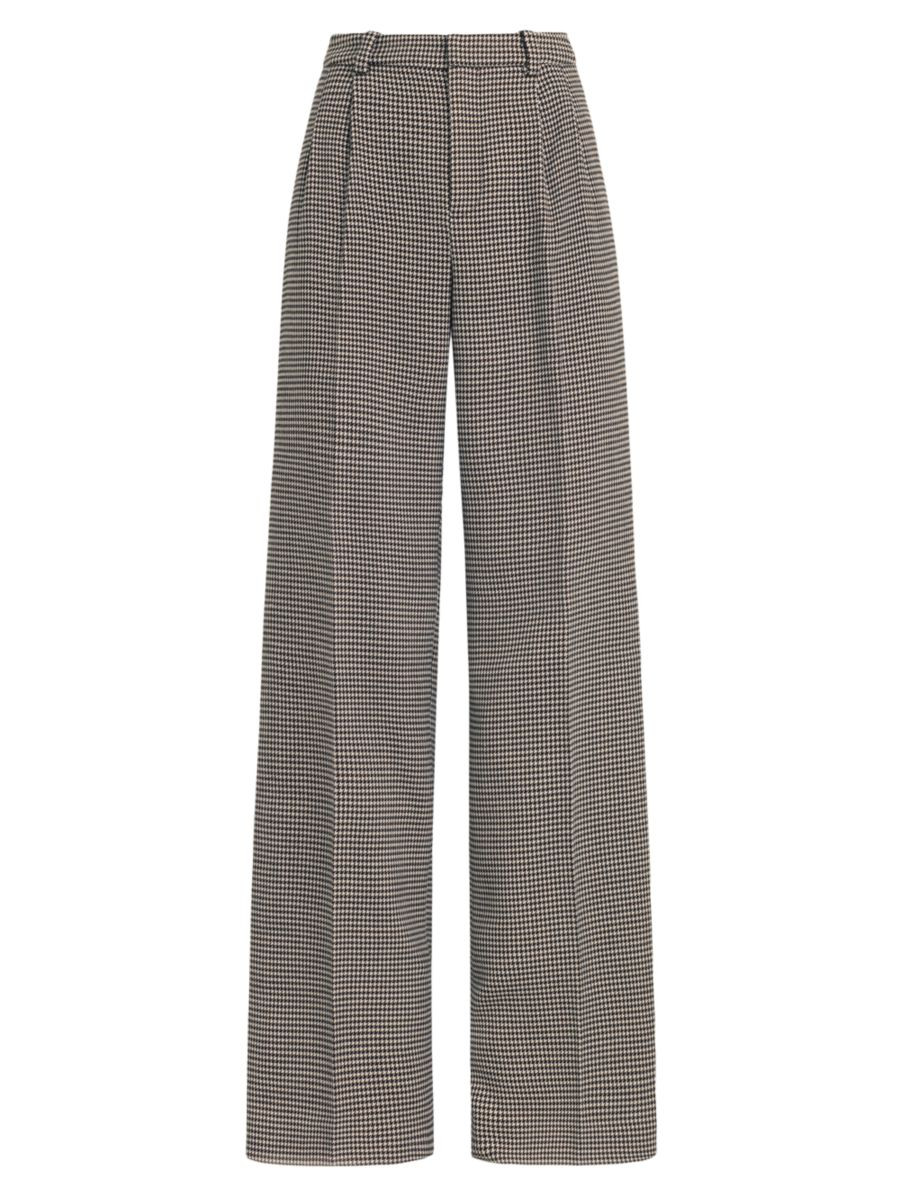 The Low Favorite Houndstooth Mid-Rise Wide-Leg Pants | Saks Fifth Avenue