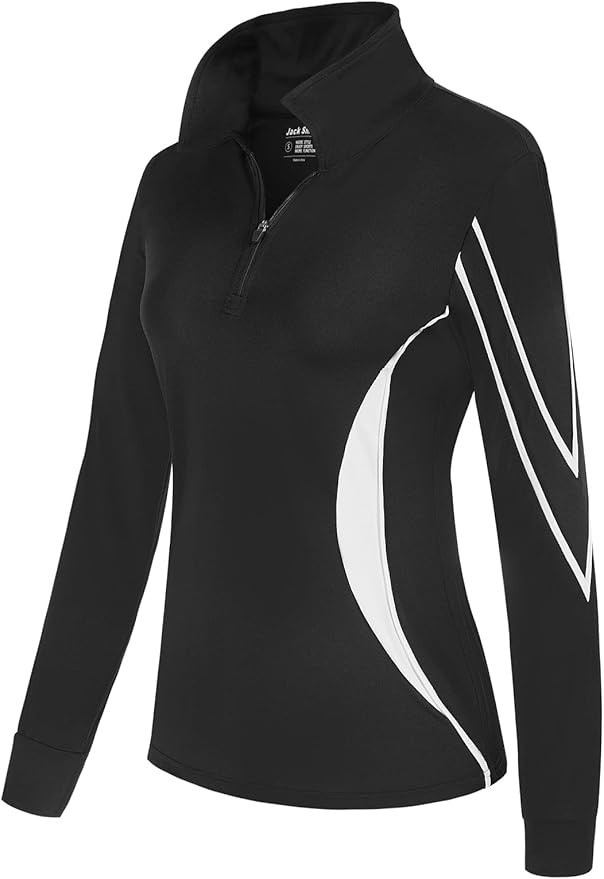 JACK SMITH Women Golf Polo Shirts Zip Up Long Sleeve Moisture-Wicking Tennis Tops Slim Fit Athlet... | Amazon (US)