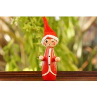 Vintage 70S-80S Wooden Santa Gnome Christmas Ornament Retro Folk Art Cottagecore | Etsy (US)