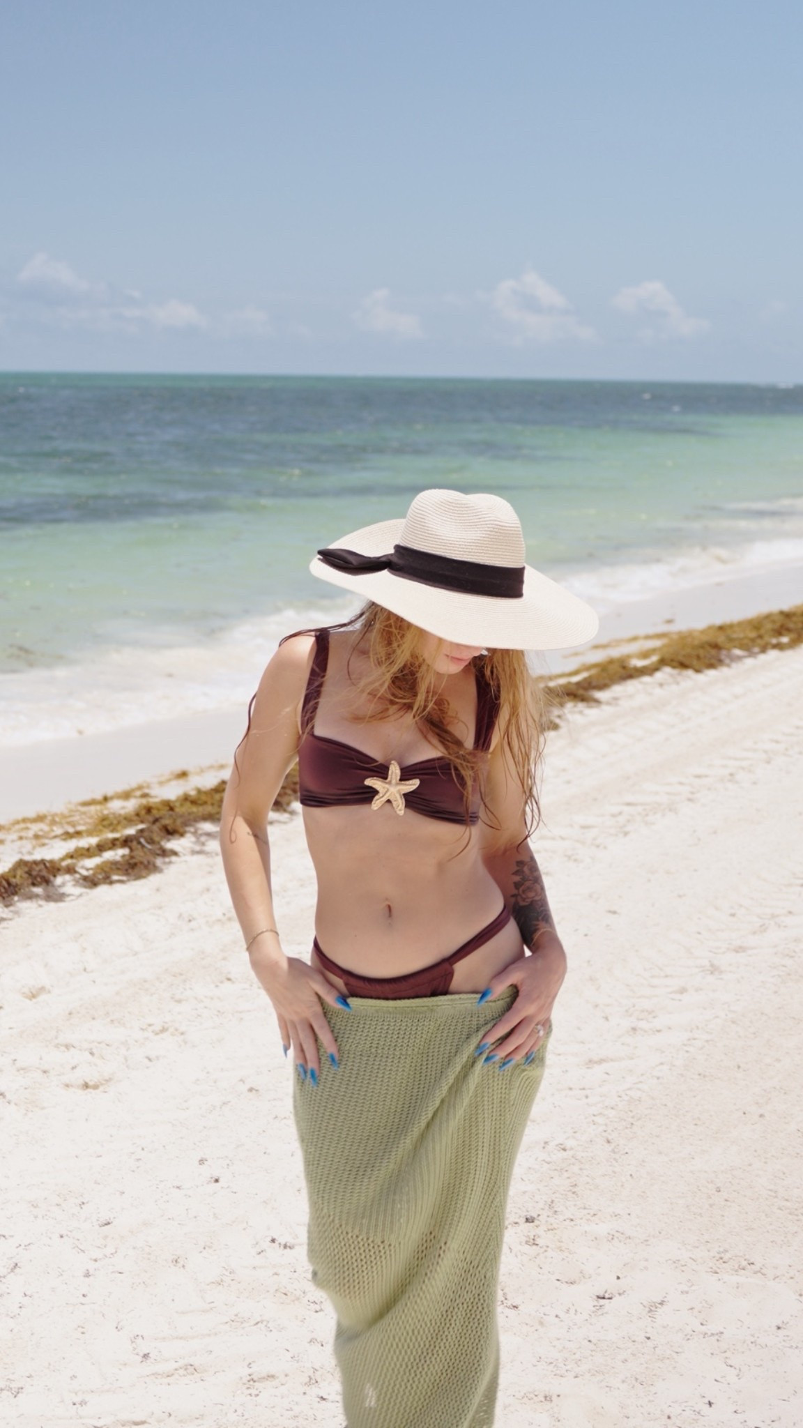 Cute brown bikini with starfish and green crochet cover up set

#LTKTravel #LTKSwim #LTKPetite