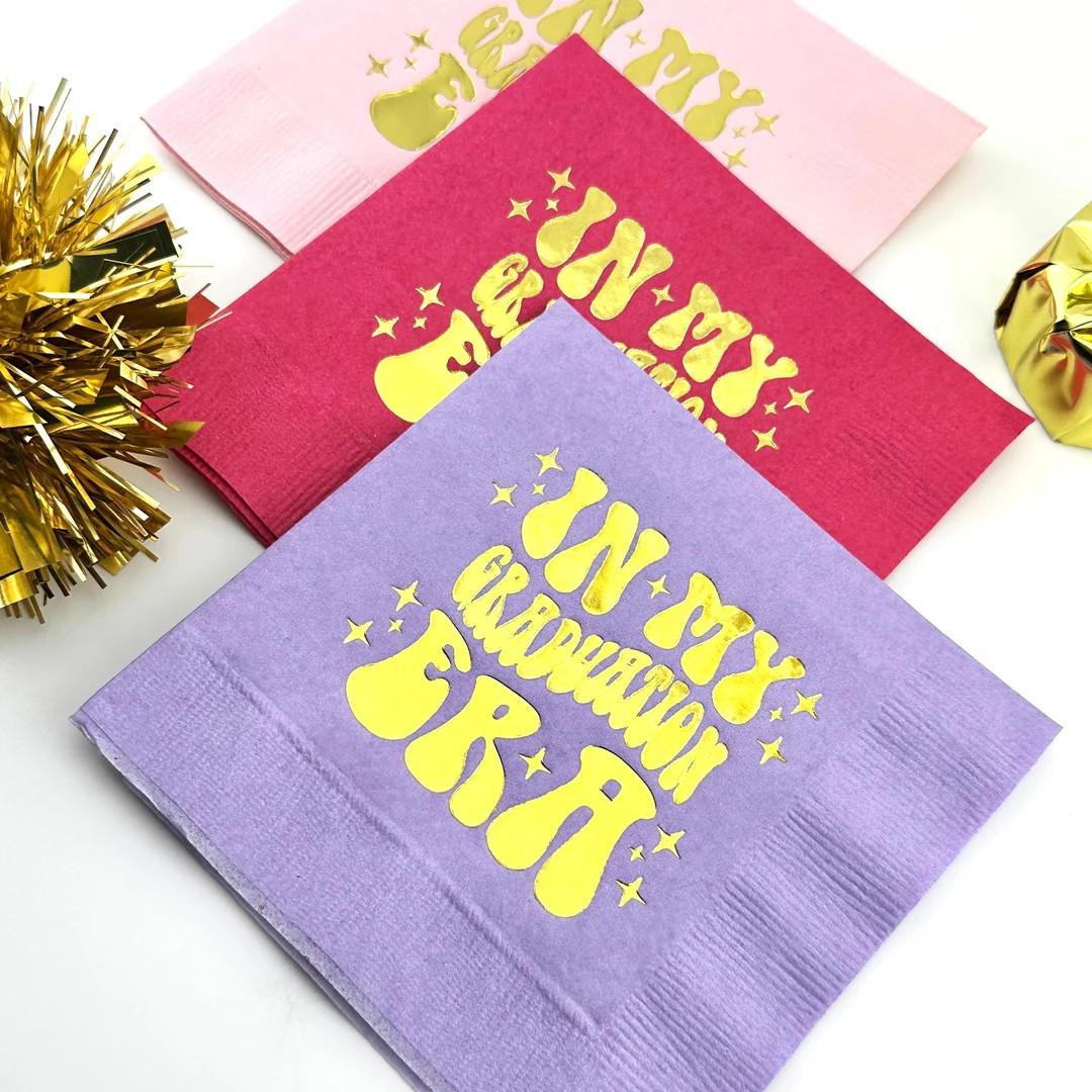 In My Graduation Era, Graduation Napkins for Her, Class of 2025 Cocktail Napkins, Open House Beve... | Etsy (US)