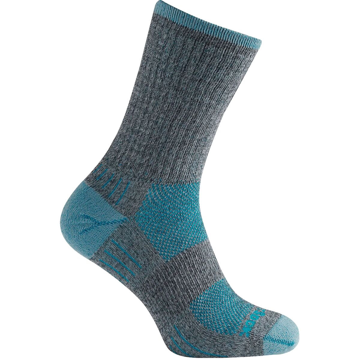 Wrightsock Escape Crew Running Sock Ash Twist/Turquoise, M | Backcountry