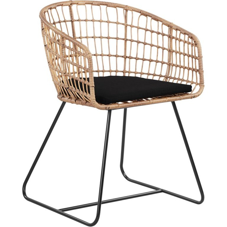 Allora Rattan Lounge Chair Black - Walmart.com | Walmart (US)