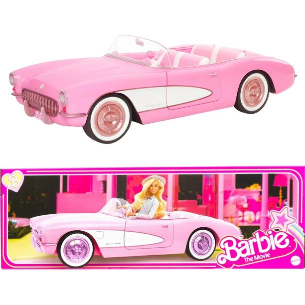 Barbie The Movie Collectible Car, Pink Corvette Convertible | Walmart (US)