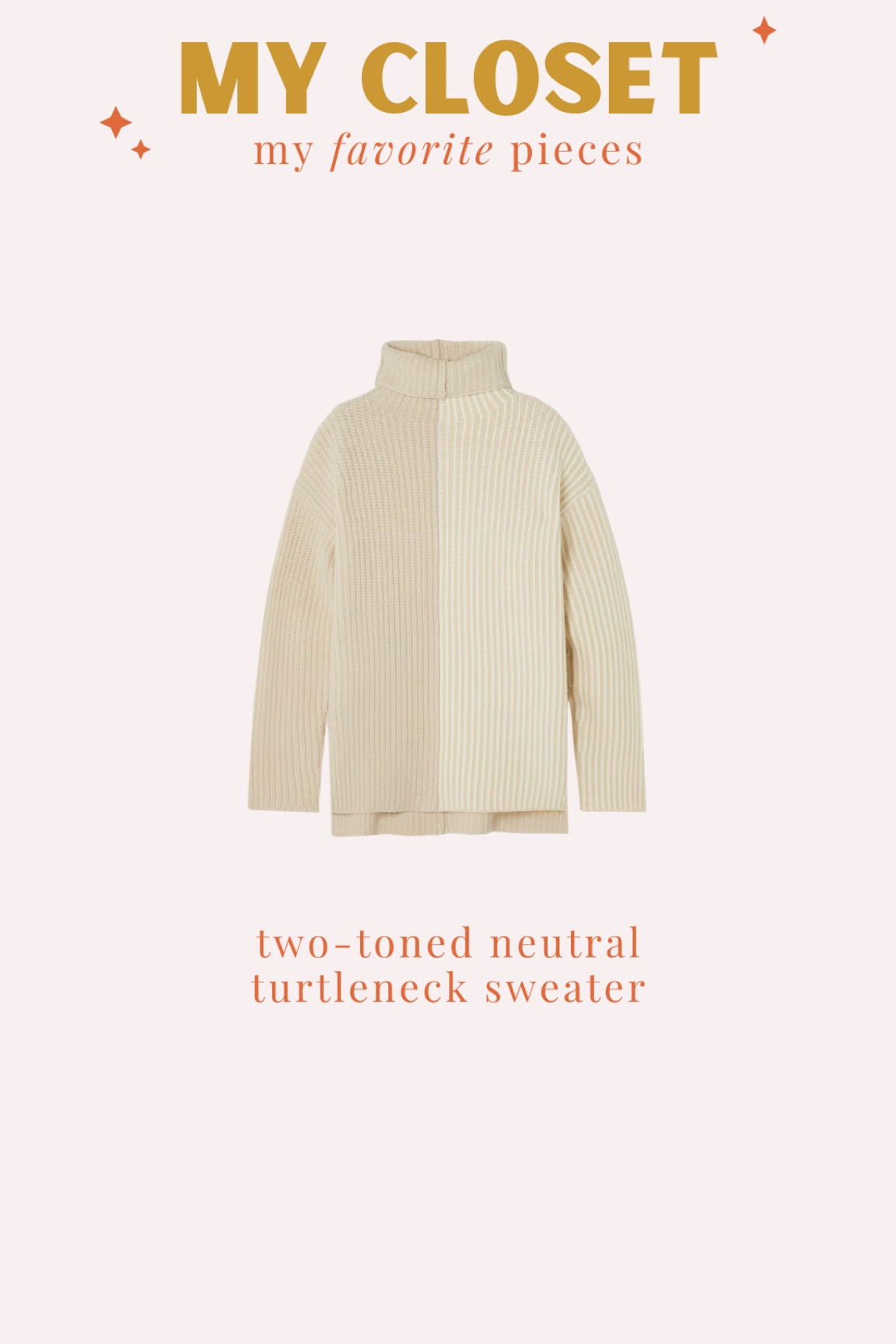 Two toned neutral turtleneck 