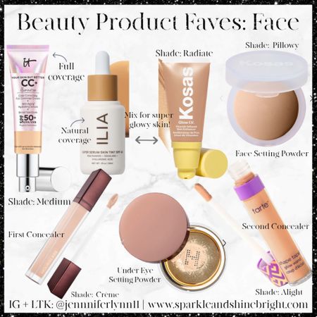 These are my favorite, go to products I reach for, all for the face. Shade names in the graphic! 

#LTKFind #LTKbeauty #LTKSeasonal