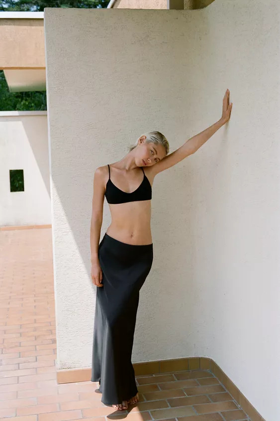 SATIN MIDI SKIRT | Zara UK