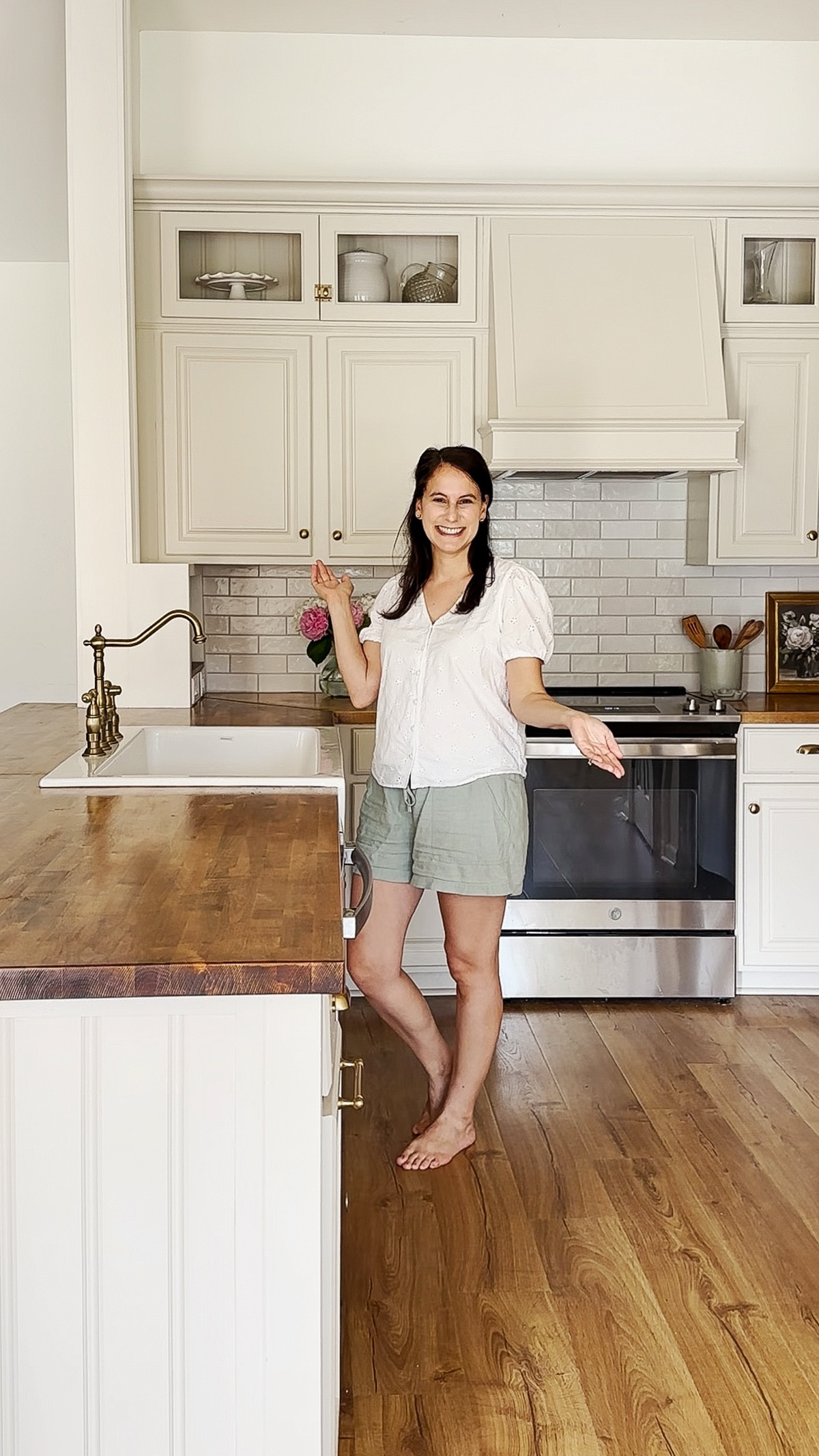 After a few years of dreaming of more counter space, we finally made it happen! Cutting down our two tiered kitchen countertop and installing a larger countertop that is all one level was one of the best things we did to update our kitchen! I love the extra counter space and being able to see into our newly renovated kitchen that we DIYed!

#LTKHome #LTKStyleTip