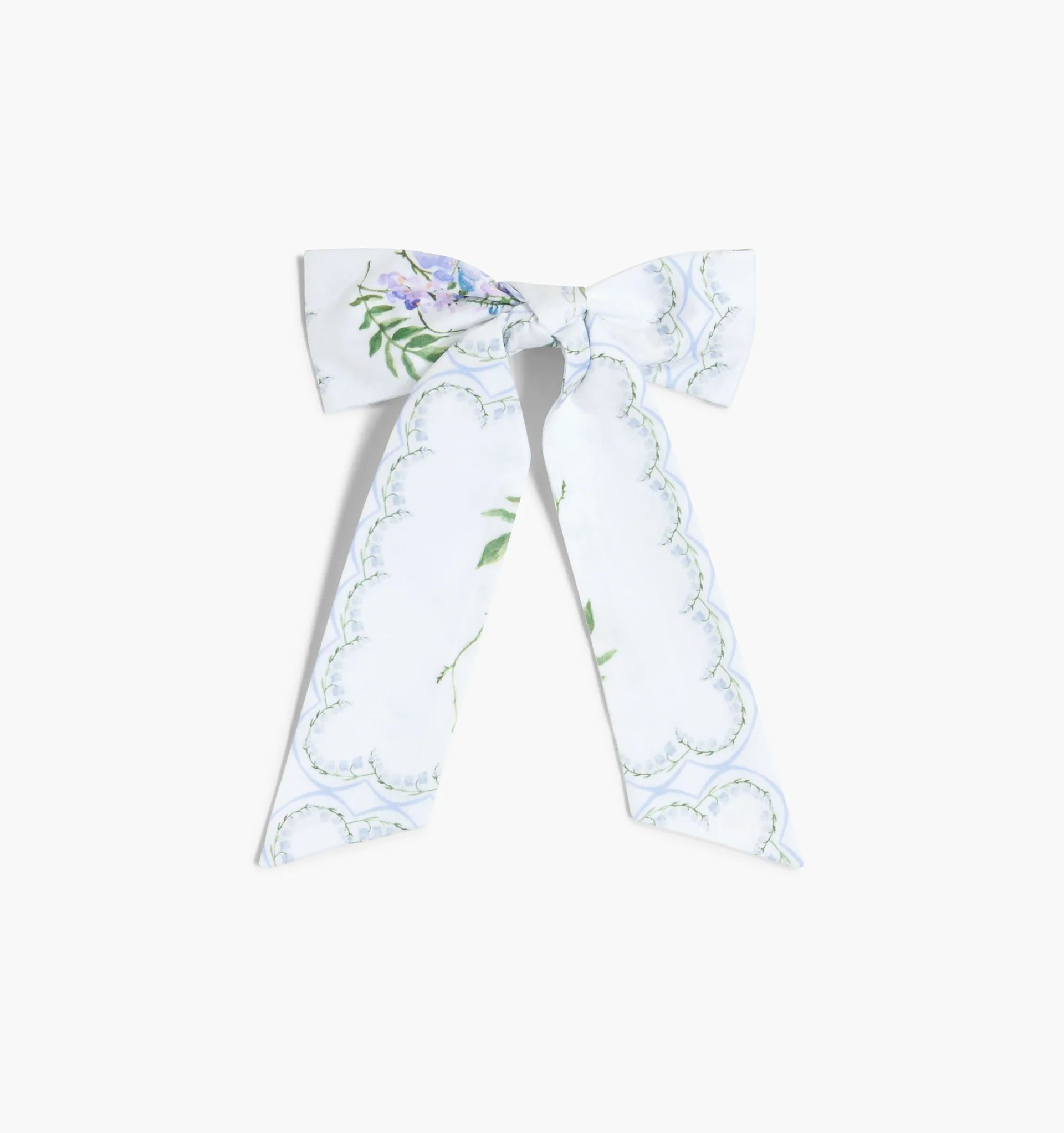 The Belle Bow - White Floral Patchwork Cotton Sateen | Hill House Home
