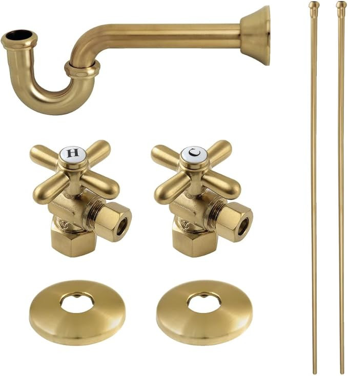 Kingston Brass KPK107P Trimscape Plumbing Supply Kit Combo, Brushed Brass | Amazon (US)