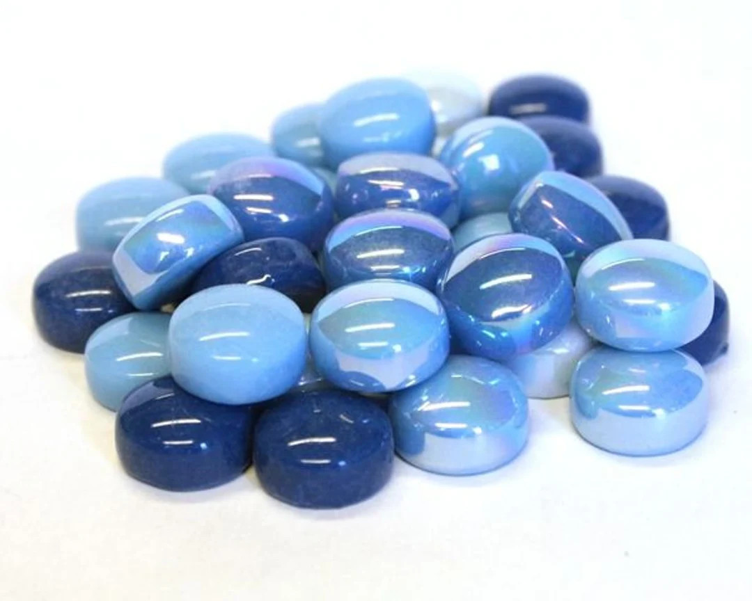 Turquoise Oasis Glass Optic Dots for Mosaics,  1/2" (12mm) Diameter, Available in Quantities of A... | Etsy (US)