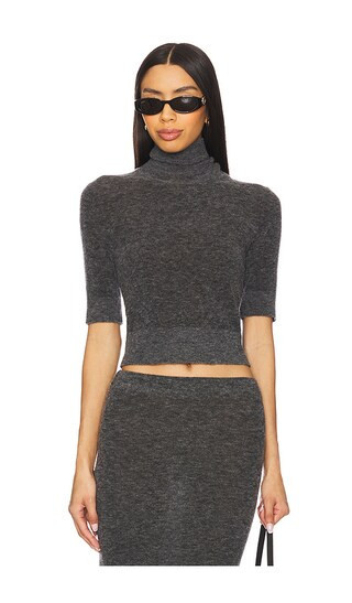 EAVES Mae Knit Top in Charcoal. - size S | Revolve Clothing (Global)