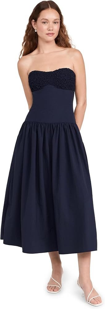 MOON RIVER Women's Sleeveless Shirred Midi Dress | Amazon (US)