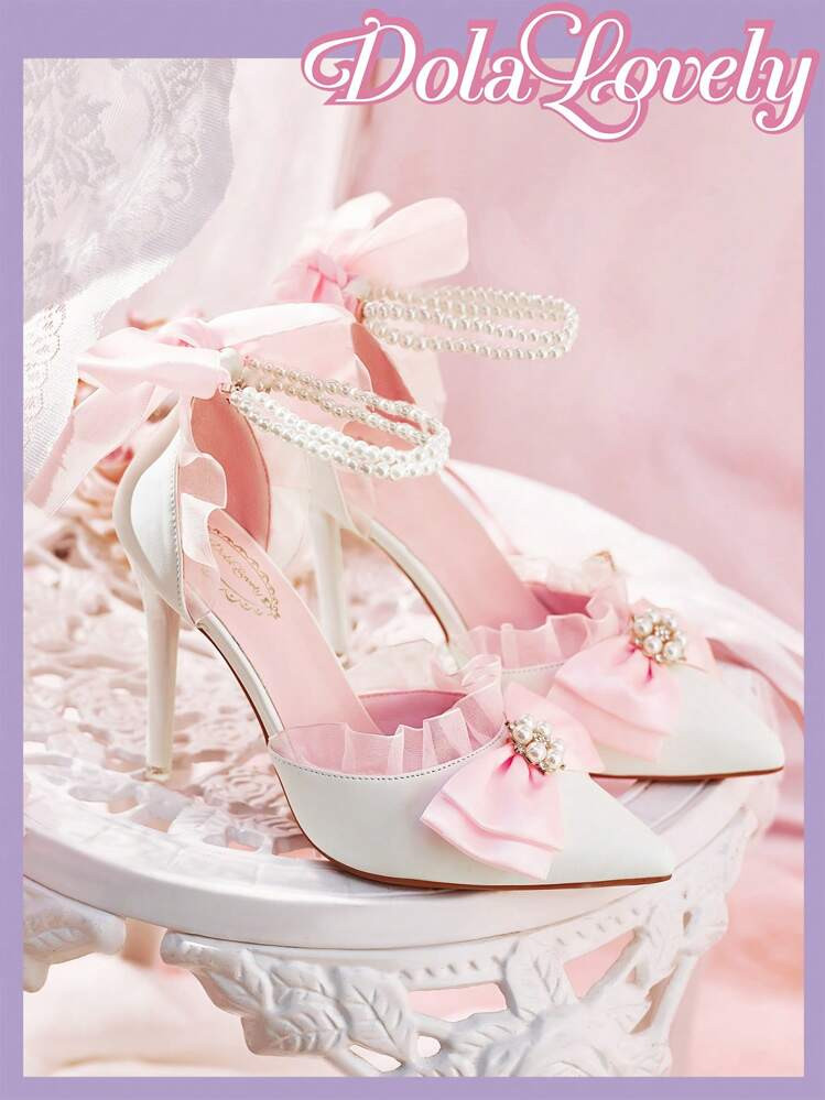 Twin Melody X SHEIN Dola Lovely Women's Fashion Wine Red Shoes With Multiple Buckled Straps, Pointed Toe, Back Strap, And Thin High Heels Spring Shoes Spring Break Easter For Christmas Fairycore | SHEIN