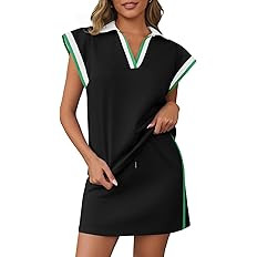 Fisoew Womens 2 Piece Skirt Set Summer Cap Sleeve Tops Matching Tennis Skirts Casual Color Block ... | Amazon (US)