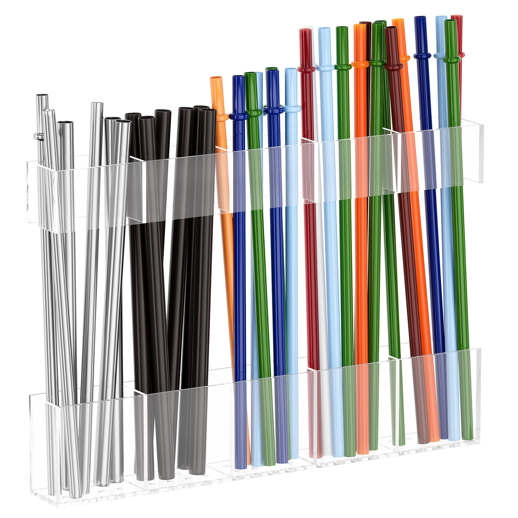 Acrylic Straw Holder for Cabinet Door, Reusable Tumbler Straw Organizer Storage inside Cabinet, K... | Amazon (US)