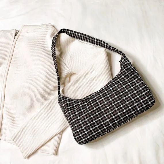 Plaid Baguette Bag/ Trendy Shoulder Bag/ Retro Bag/ Mini | Etsy | Etsy (US)