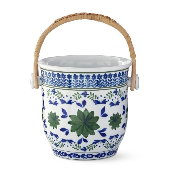 AERIN Ardsley Champagne Bucket with Woven Handle | Williams-Sonoma